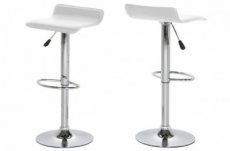 lot de 2 tabourets design en simili cuir blanc, davino