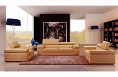 ensemble decontraction, 3 pièces canapé 3 places + 2 places + fauteuil en cuir luxe italien vachette vénésetti. tout cuir supérieur luxe (tour de caisse en cuir). beige 0325 - vénésetti