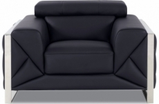 fauteuil 1 place en cuir italien vachette designo noir