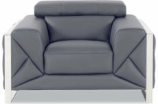 fauteuil 1 place en cuir italien vachette designo gris foncé