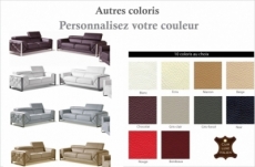 ensemble canapé 3 places + 2 places en cuir italien vachette designo couleur personnalisée