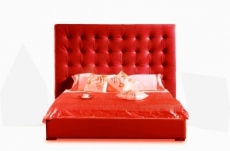lit cuir ivana design 180x200 rouge. avec le sommier à lattes