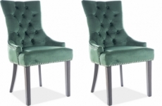 lot de 2 chaises edwin tissu velours de qualité, couleur vert