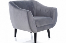 fauteuil elsa 1 place en tissu de qualité, couleur: gris