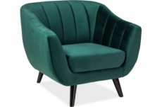 fauteuil elsa 1 place en tissu de qualité, couleur vert