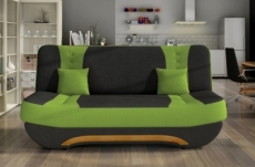 canapé 3 places convertible et espace de rangement - bicolore anthracite  / vert - en tissu de qualité, ewin