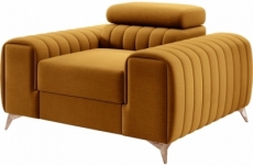fauteuil 1 place en tissu velours catégorie luxe, bronze, lario
