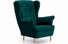 fauteuil 1 place en tissu velours catégorie luxe, vert foncé, arnaud