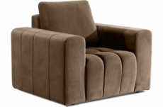 fauteuil 1 place en tissu velours catégorie luxe, beige, lazino