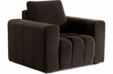 fauteuil 1 place en tissu velours catégorie luxe, chocolat, lazino