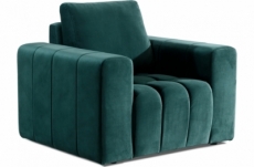 fauteuil 1 place en tissu velours catégorie luxe, vert, lazino
