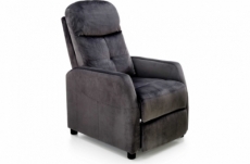 fauteuil relax manuel, velours noir de qualité, fellini 2