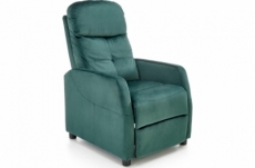 fauteuil relax manuel, velours vert de qualité, fellini 2