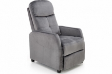 fauteuil relax manuel, velours gris de qualité, fellini 2