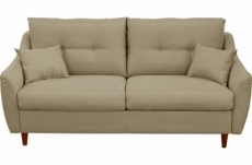 canapé 3 places convertible en tissu de luxe hans, beige