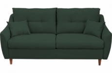 canapé 3 places convertible en tissu de luxe hans, vert foncé