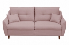 canapé 3 places convertible en tissu de luxe hans, rose pale
