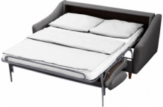 canapé 3 places convertible en tissu de luxe hans, gris foncé