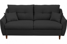 canapé 3 places convertible en tissu de luxe hans, gris anthracite
