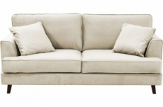 canapé 3 places convertible en velours de luxe indy, beige clair