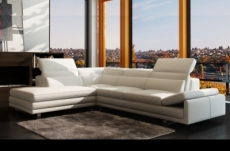 - canapé d'angle en cuir italien 6/7 places izen, blanc, version luxe