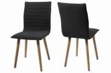 lot de 2 chaises design tissu gris foncé, kenzi