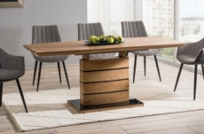 table à manger extensible léo finition chêne, 160 à 220 cm