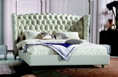 lit design de luxe princesse, avec sommier à lattes, écru 160x200