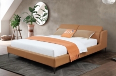 lit design de luxe verdi, avec sommier à lattes, marron, 140x200