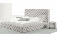 lit design en cuir de luxe zurich, avec sommier à lattes, blanc, 140x200