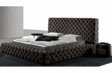 lit design en cuir de luxe zurich, avec sommier à lattes, noir, 180x200