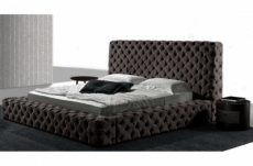 lit design en cuir de luxe zurich, avec sommier à lattes, noir, 160x200