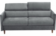 canapé 3 places convertible en velours de luxe loic, gris