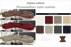 canapé d'angle en cuir buffle italien de luxe 7 places londres couleur personalisée, angle gauche