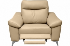 fauteuil 1 place avec 1 relax, en cuir luxe italien, louis, 1 relax électrique,  beige