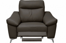 fauteuil 1 place avec 1 relax, en cuir luxe italien, louis, 1 relax électrique,  chocolat