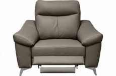 fauteuil 1 place avec 1 relax, en cuir luxe italien, louis, 1 relax électrique,  gris foncé