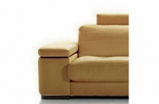 fauteuil une place en cuir italien maison blanche, beige