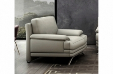 fauteuil 1 place en cuir luxe italien marini, gris clair