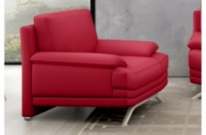 fauteuil 1 place en cuir luxe italien marini, rouge