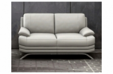 canapé 2 places en cuir luxe italien marini, gris clair