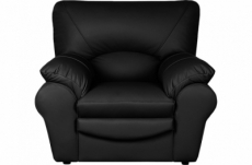 fauteuil 1 place en 100% tout cuir italien vachette osatis, couleur noir