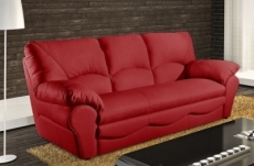 1er paiement de la commande: canapé 3 places convertible en 100% tout cuir italien vachette osiris, couleur rouge foncé, 6x sans frais, total de la commande 1458 euros