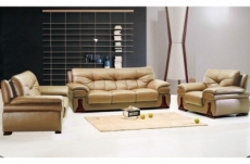ensemble oxford 3 pièces: composé d'un canapé 3 places + 2 places + fauteuil en cuir luxe italien vachette, beige 