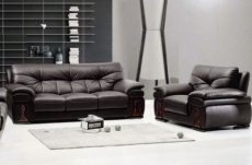 ensemble canapé 3 places + fauteuil 1 place oxford en cuir luxe italien vachette, couleur noir