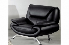 fauteuil 1 place en cuir italien jonah, noir