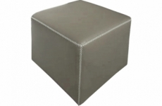 pouf carré buffalo en cuir de buffle (gamme de cuir de buffle), gris clair