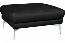 pouf spania en tout cuir italien haut de gamme vachette, coloris noir