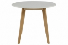 table à manger rania en bois avec un plateau blanc