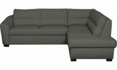1er paiement de la commande: canapé d'angle convertible en cuir italien de luxe 5 places rinaldi avec coffre, gris foncé, angle droit (vu de face), 6x sans frais, total de la commande : 2128 euros
